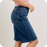 JUDY BLUE High Waist Dark Denim Shorts-Jorts