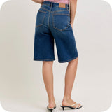 JUDY BLUE High Waist Dark Denim Shorts-Jorts