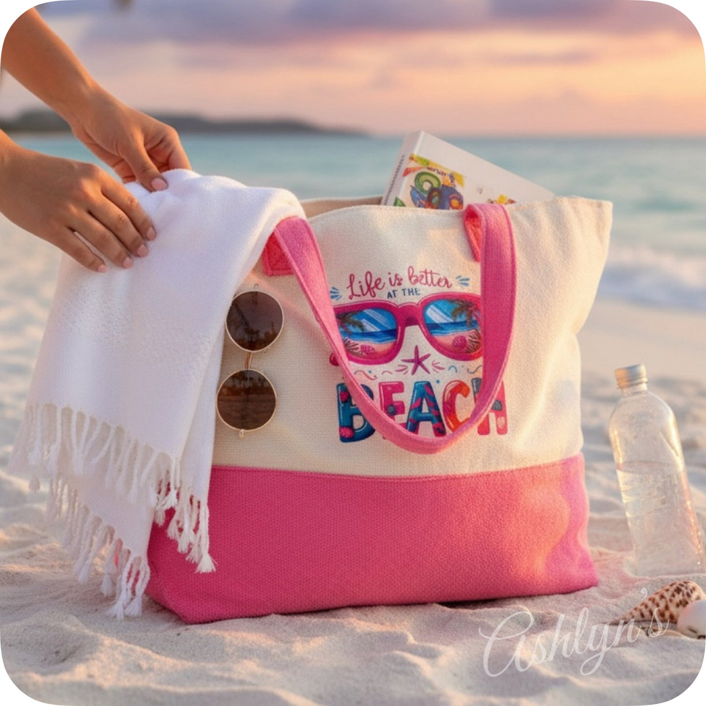 Summer Fun-Life is Better at the Beach Terry Tote Bag-Purse