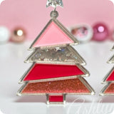Color Me Festive-Large Pink Christmas Tree Earrings