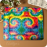 TieDye Leather Bangle ID Wallet with Tassel Charm