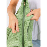 XL Olive Crochet Straw Bag-Tote Bag-Weekender Bag-Purse