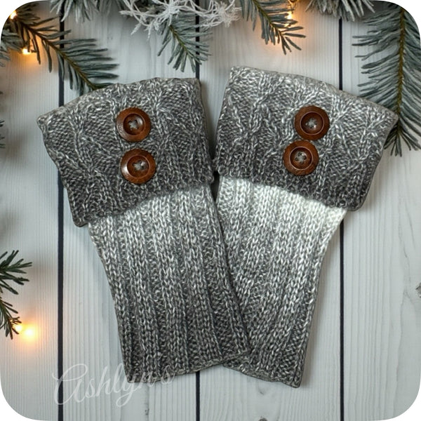 Cute as a Button Pepper Knit Boot Toppers-Boot Cuffs-Warmers