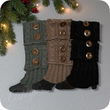 Cute as a Button Cozy Ribbed Cable Knit Boot Toppers-Boot Cuffs-Warmers