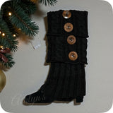 Cute as a Button Cozy Ribbed Cable Knit Boot Toppers-Boot Cuffs-Warmers