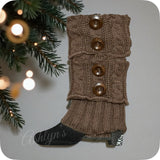 Cute as a Button Cozy Ribbed Cable Knit Boot Toppers-Boot Cuffs-Warmers