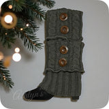 Cute as a Button Cozy Ribbed Cable Knit Boot Toppers-Boot Cuffs-Warmers