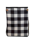 XXL Black Buffalo Plaid Expandable Purse-Tote Bag