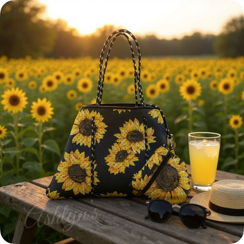 XL Neoprene Sunflower Tote Bag