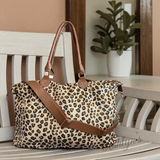 XXL Leopard Print Weekender Tote Bag-Shoulder Bag-Sling Bag-Purse