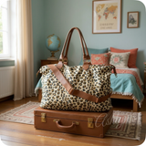 XXL Leopard Print Weekender Tote Bag-Shoulder Bag-Sling Bag-Purse