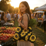 XL Neoprene Sunflower Tote Bag