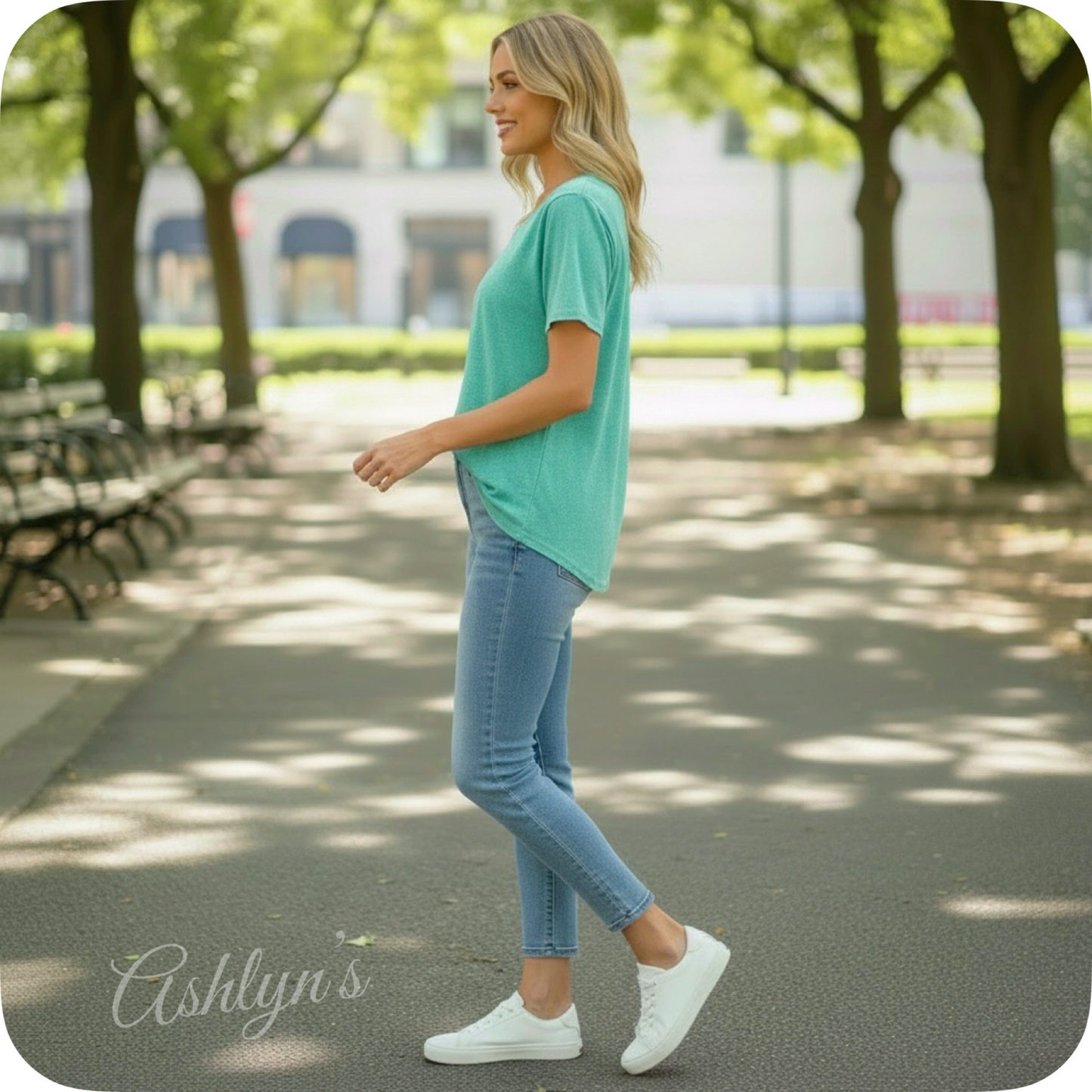 ZENANA Washed Classic V Neck Short Sleeve Tunic Top