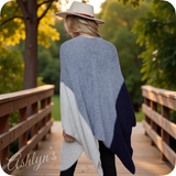 Casually Classy Fuzzy Navy Gray Cardigan Kimono