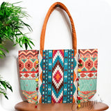 Summertime Fun Boho Aztec Fringe Tote Bag-Weekender