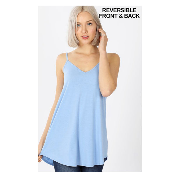 Crazy CLOSEOUT! Adorable Reversible Swing Cami Tank - Spring Blue