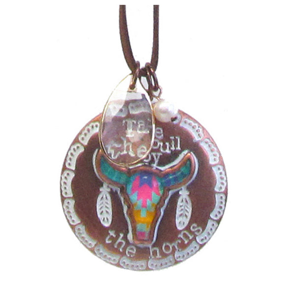Take the Bull by the Horns Long Pendant Necklace