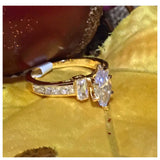 Stunning Gold CZ Engagement Ring
