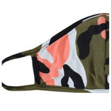 Fashion Face Wear-Coral Olive Camouflage Face Mask