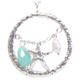 Unique Sea Life Charm Silver Necklace Set