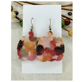 Adorable Pink Burgundy Mix Color Leather Pumpkin Earrings