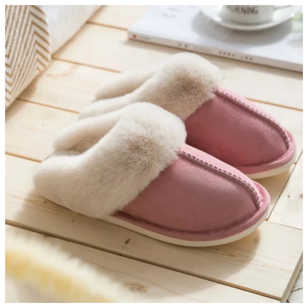 Cozy Susan Micro Suede Pink Plush Slippers