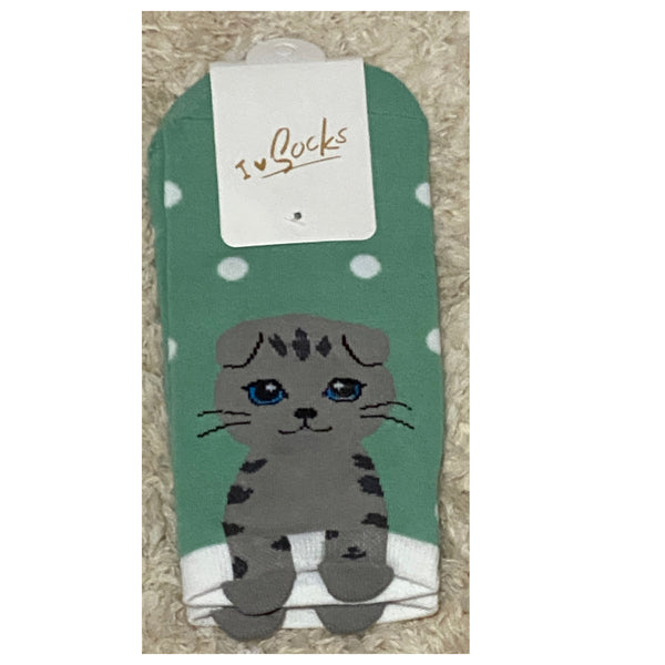 Adorable Kitty Cat Ankle Socks - Adult
