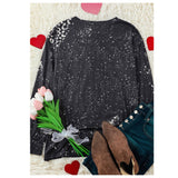 Be My Valentine-Bleach Splatter Leopard Heart with “Be Mine” Graphic Black Sweatshirt Top