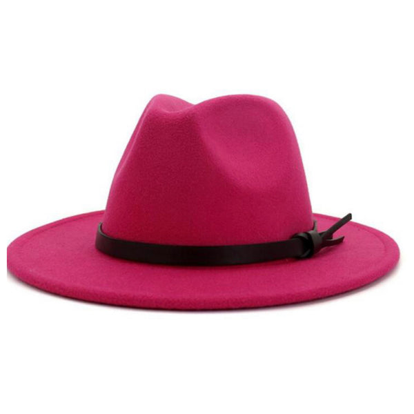 Stunning Wide Brim Pink Fedora-Hat