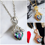 Beautiful Crystal Accented Heart Pendant Necklace