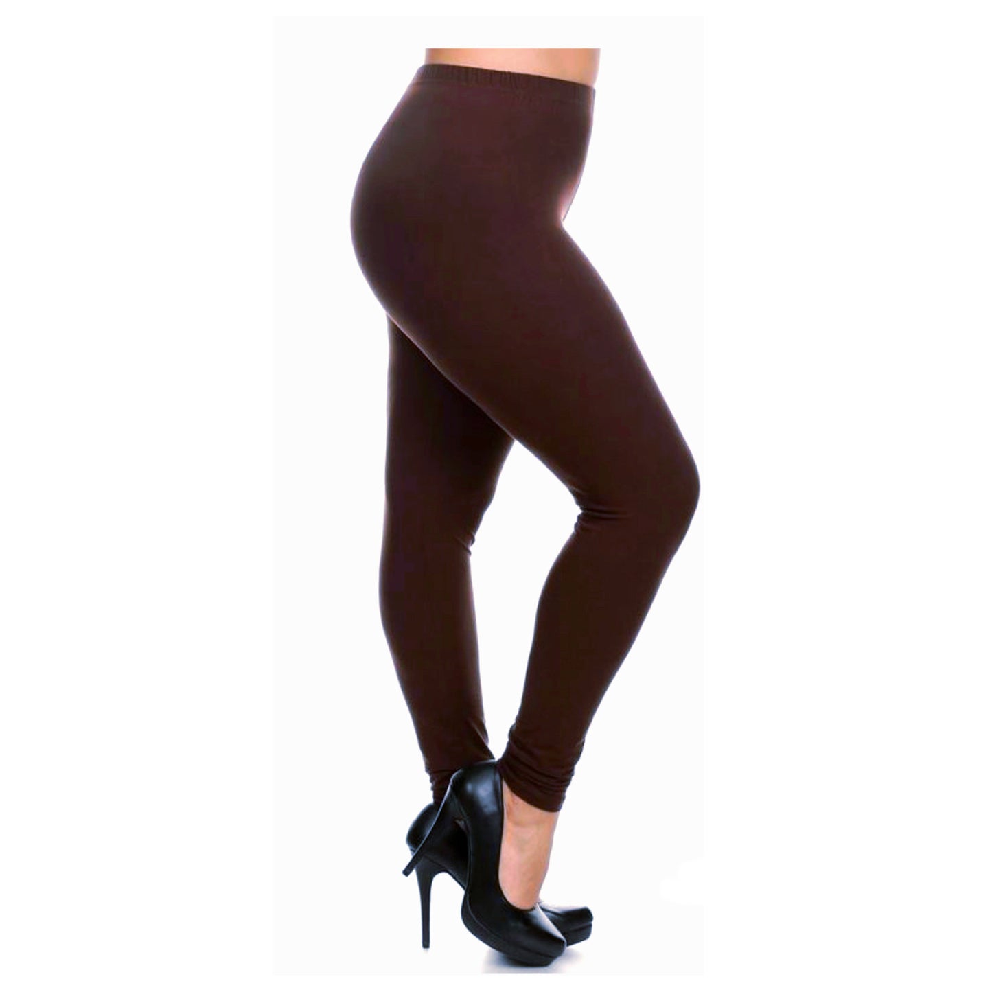 No Peek-a-Boo See Through PLUS SIZE Brown Leggings