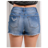 Cozy Trina Buttonfly Distressed Denim Shorts