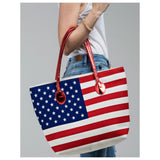 American Pride Stars and Stripes Metallic Straps Tote Bag