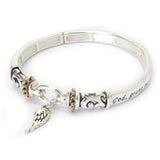 Inspirational Engraved Serenity Prayer Silver Bracelet
