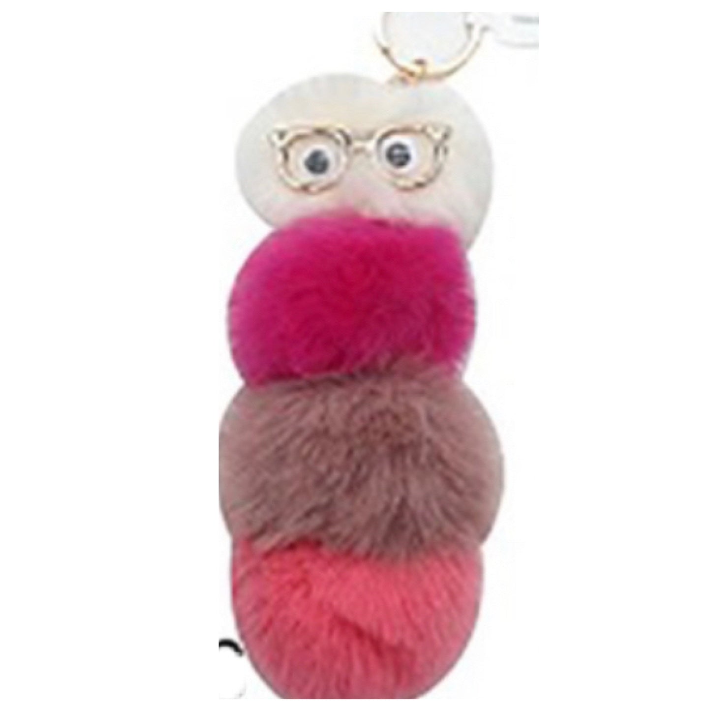 Cute Puffy Puff Bookworm Keychain Purse Charms