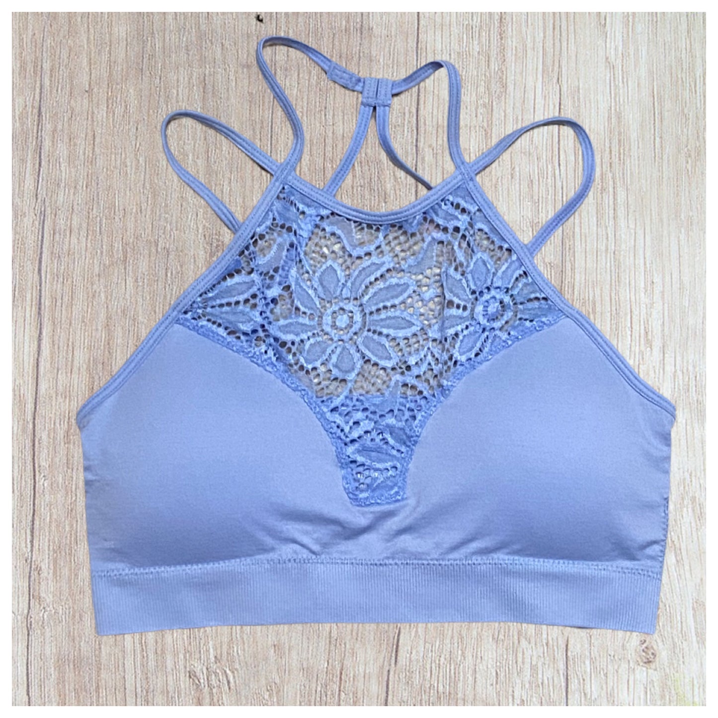 CLOSEOUT! High Neck Lace Cutout Bra, Bralettes