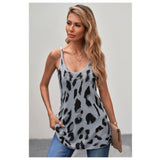 SPECIAL-Michele V Sleeveless Animal Print Gray Knit Top