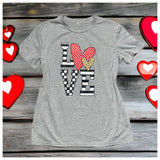 Adorable LOVE Graphic Gray Top