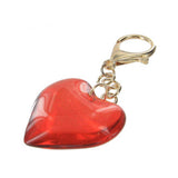 Adorable Red Glass Puffy Heart Keychain-Purse Charm