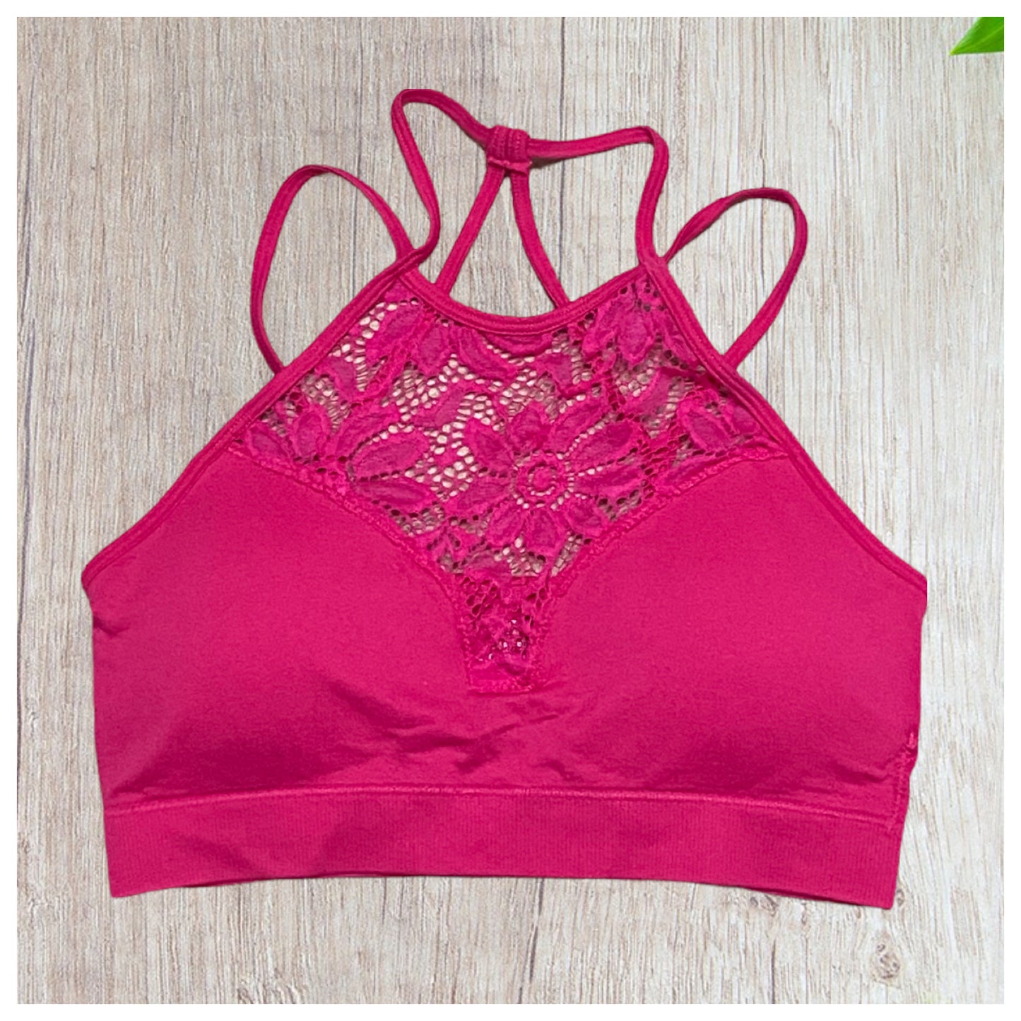 CLOSEOUT! High Neck Lace Cutout Bra, Bralettes