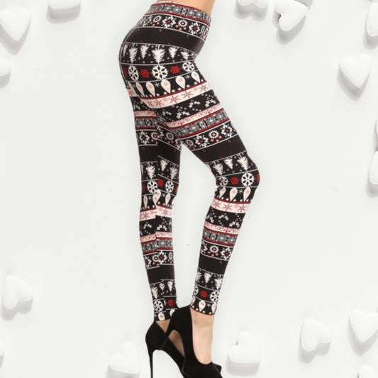 “A Touch of Heaven"  Winter Theme Print Leggings
