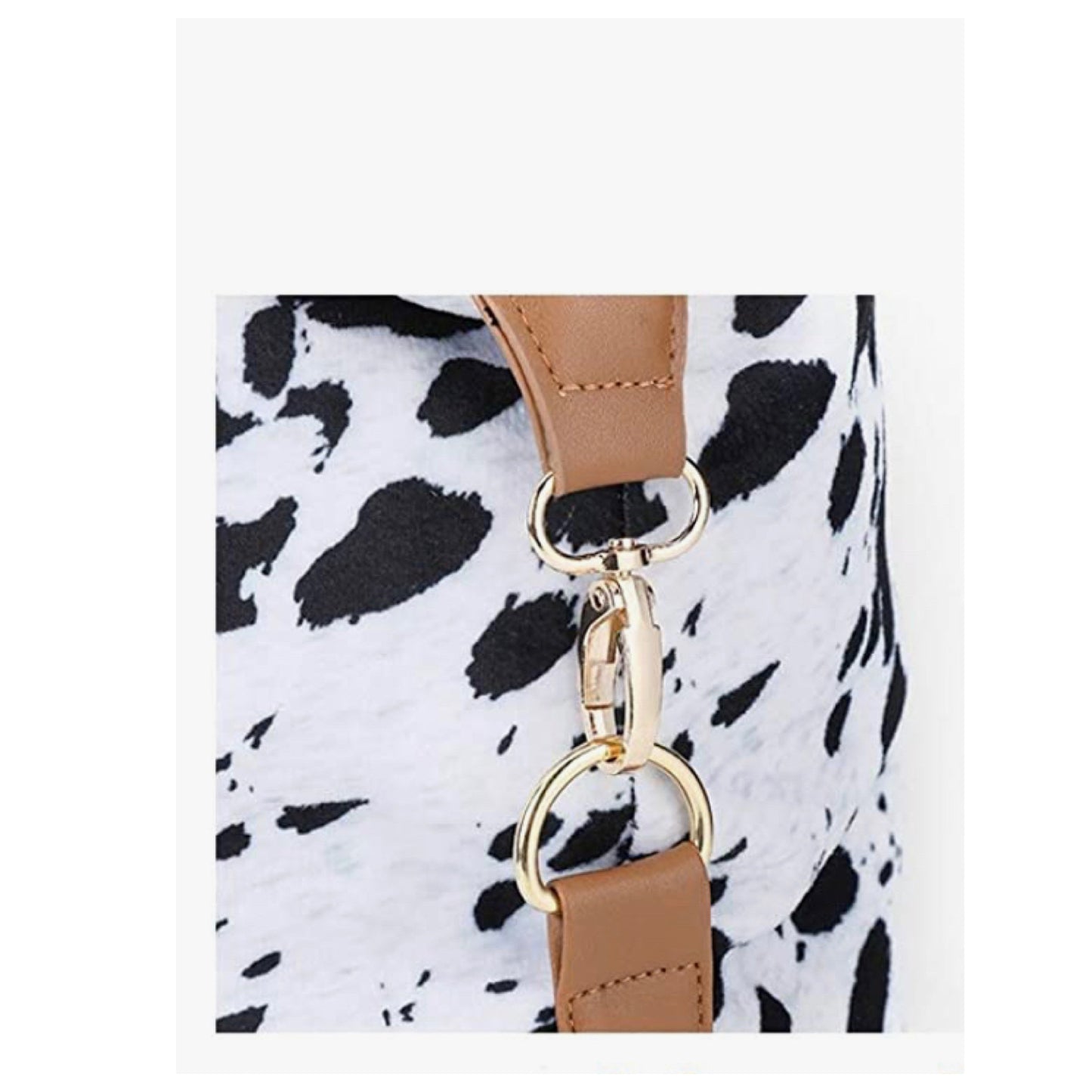 Gotta Get It! Black White Cow Print XL Weekender Bag
