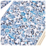 Blue Floral Thick Faux Leather Dual Side Wallet