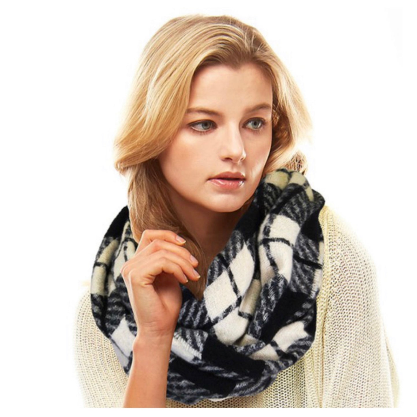 Super Soft Plaid Infinity Scarves-Wrap-Cowl-Winter Accessories