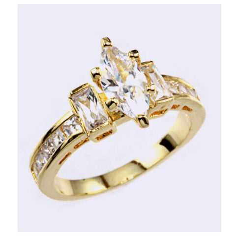 Stunning Gold CZ Engagement Ring