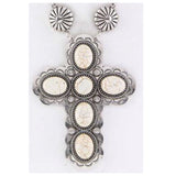 Iconic Ivory Stone Cross and Concho Necklace Set