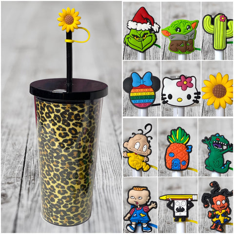 Keeping Your Drink In Style-Crazy Cute Removable Straw Toppers
