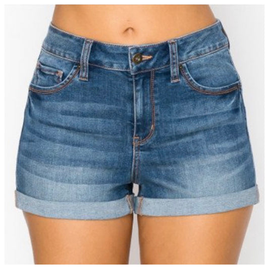 Ashlyn’s Cozy High Waist Medium Blue Denim Shorts