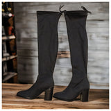 Special Sale! "Sassy Me" Above the Knee Suede Grey Heel Boots