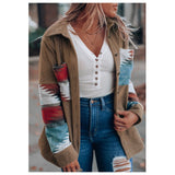 Going Out In Style! Silky Ribbed Corduroy with Aztec Detail Shacket-Jacket-Top